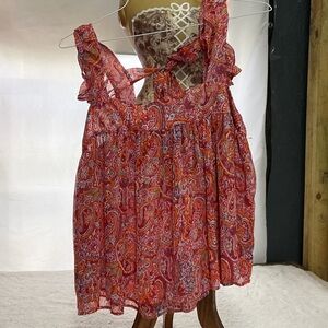 Women’s Red Paisley Sleeveless Blouse